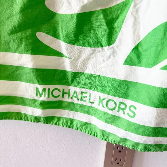 Michael Kors Hawaii Tropical Palm Print Green Multi-Way Beach Sarong Wrap Pareo - Picture 4 of 5